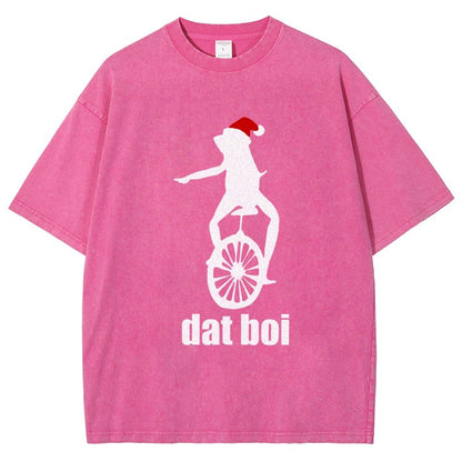 Christmas Here Comes Dat Boi Waddup Meme Vintage Distressed T-shirt