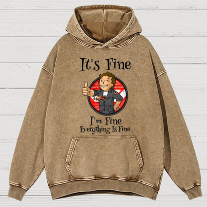 I'M Fine Everything Is Fine Vintage Distressed Hoodie