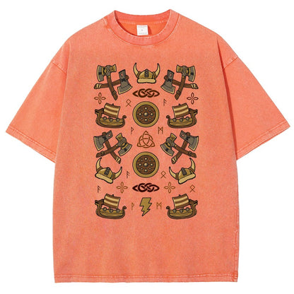 Fantasy Vikings Vintage Distressed T-shirt