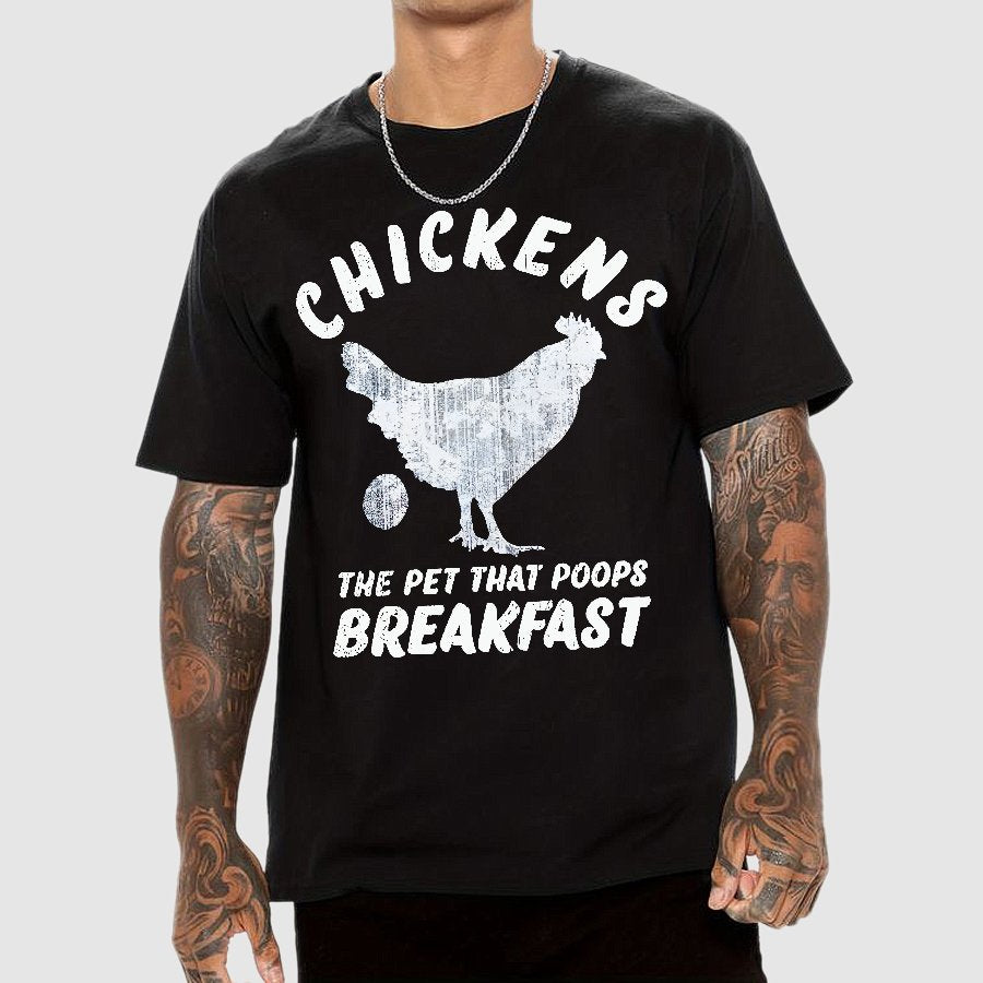 Chickens Poop Breakfast Geek T-Shirt