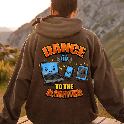 Dance To The Algorithm Funny Printed Back Unisex Cotton Hoodie