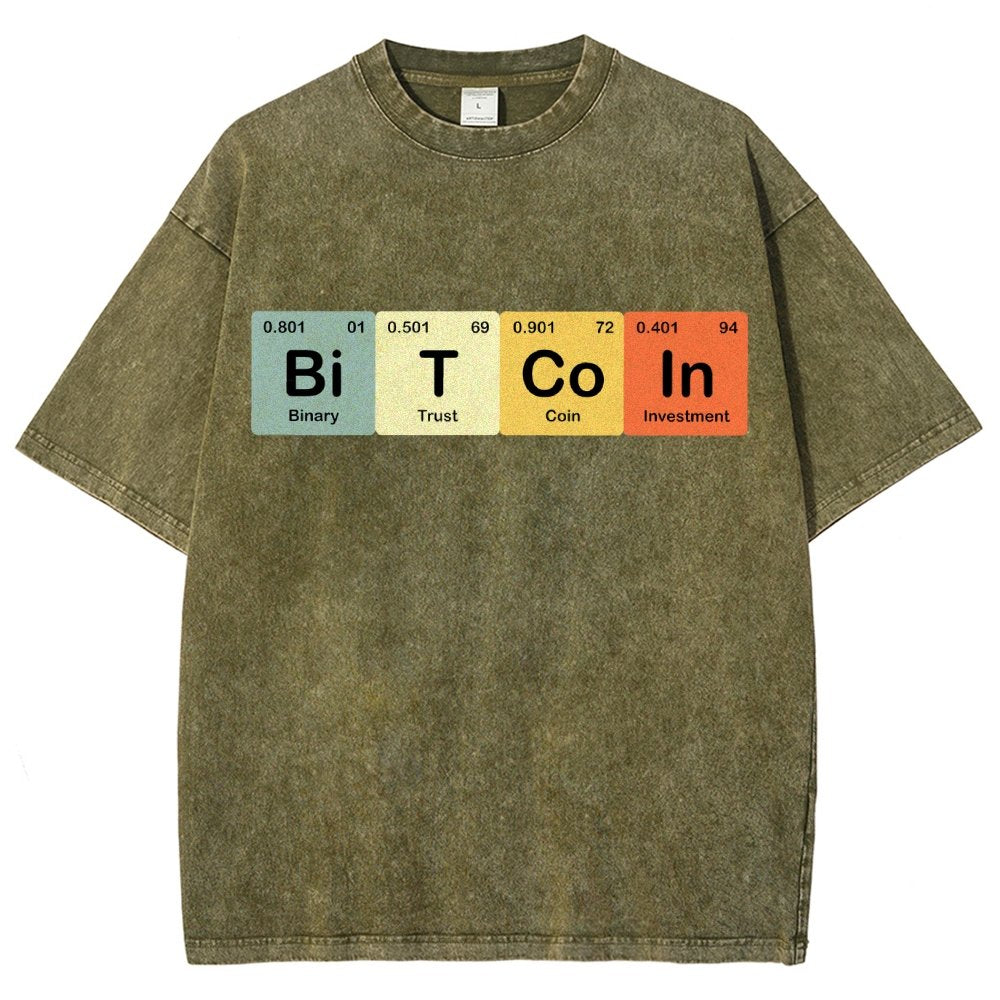 Bitcoin Periodic Table Cryptocurrency BTC Funny Vintage Vintage Distressed T-shirt