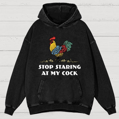 Stop Staring at My Cock Vintage Distressed Hoodie