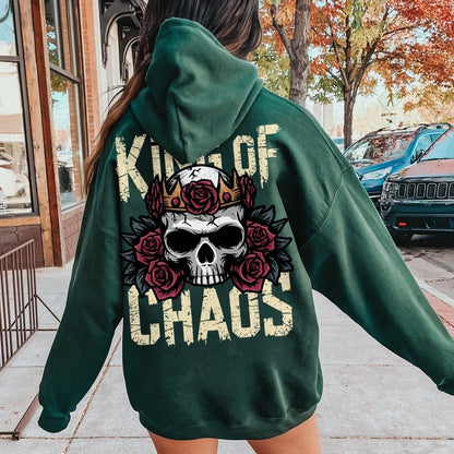 King Of Chaos Printed Back Cotton Hoodie