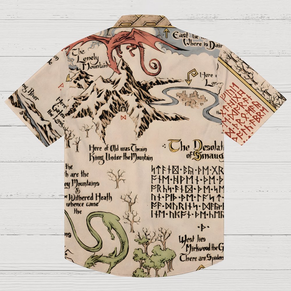 Medieval Science Fiction Map Geek Hawaiian Shirt