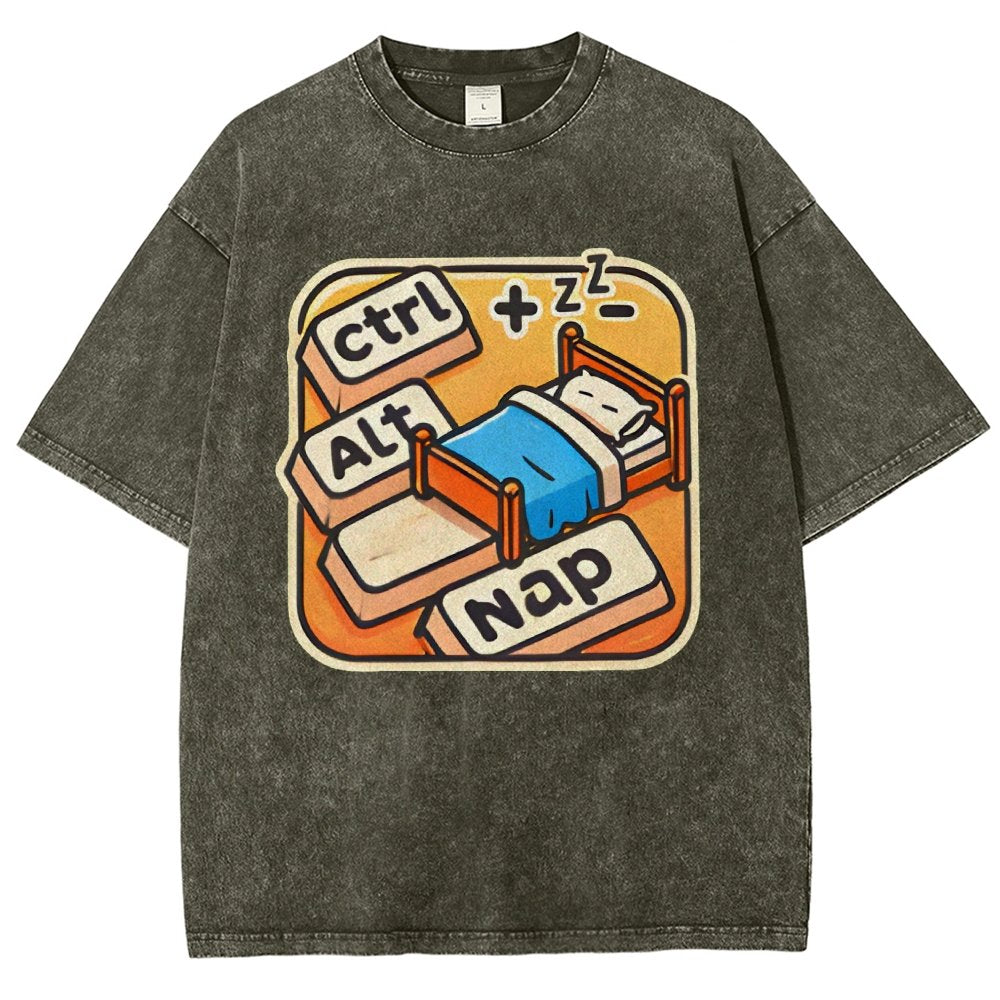 Ctrl+Alt+Nap Vintage Distressed T-shirt