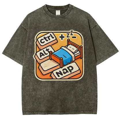 Ctrl+Alt+Nap Vintage Distressed T-shirt