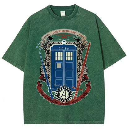The Ultimate Geek Mashup Vintage Distressed T-shirt