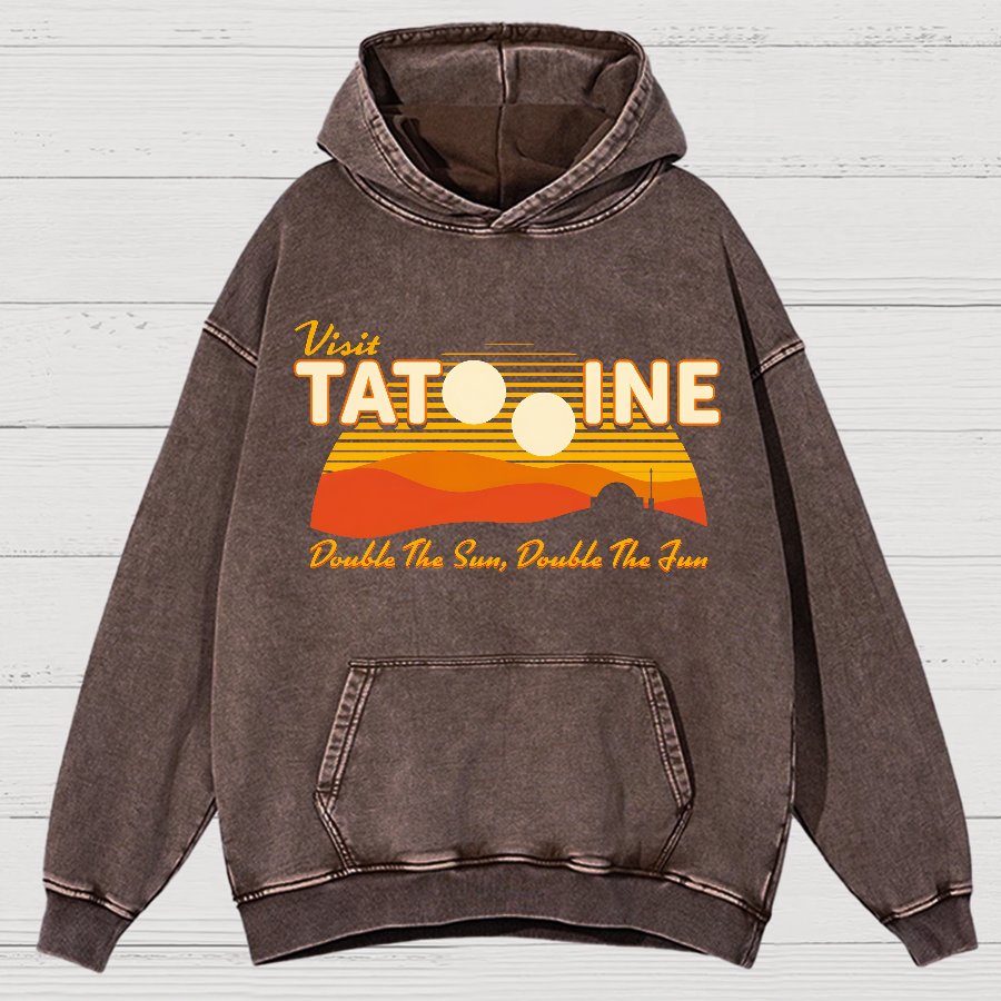 Double The Sun, Double The Fun Vintage Distressed Hoodie