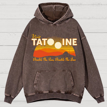 Double The Sun, Double The Fun Vintage Distressed Hoodie