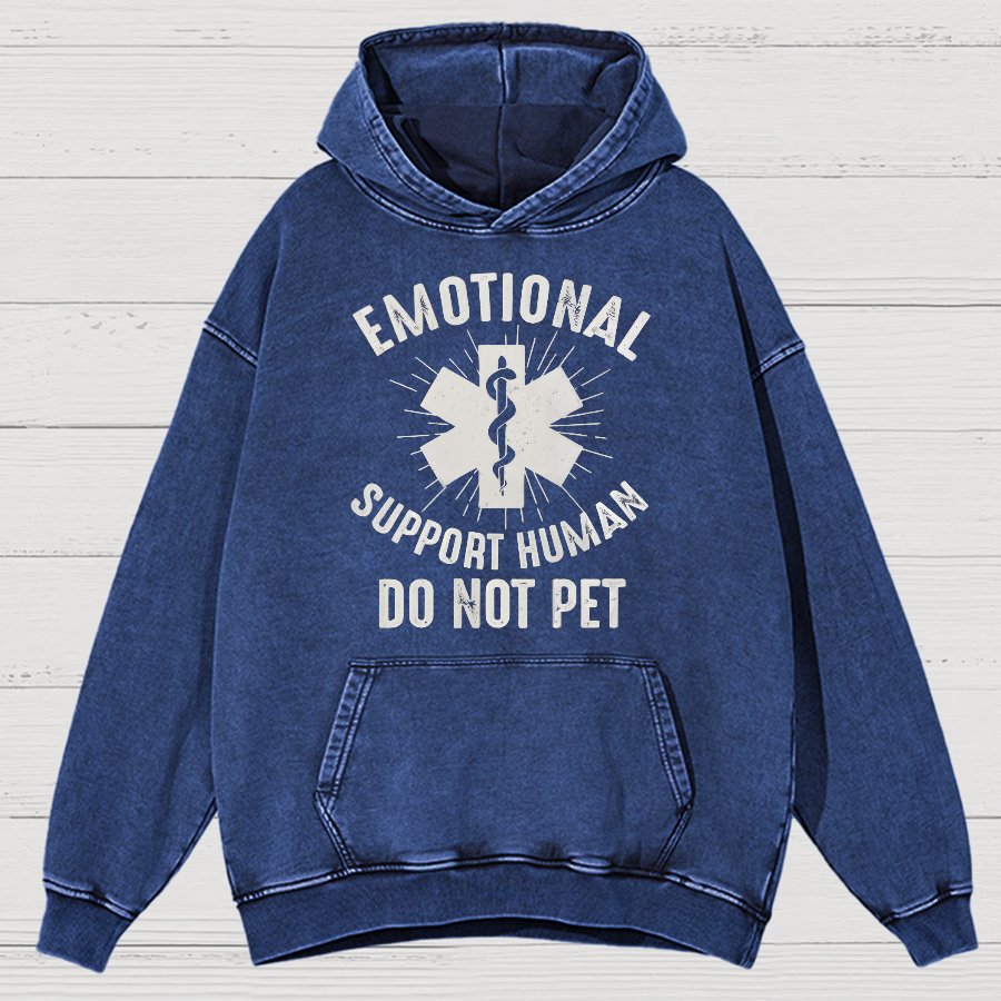Emotional Support Human Vintage Distressed Hoodie