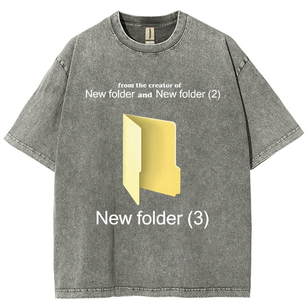 Humorous Internet meme New Folder (3) Vintage Distressed T-shirt
