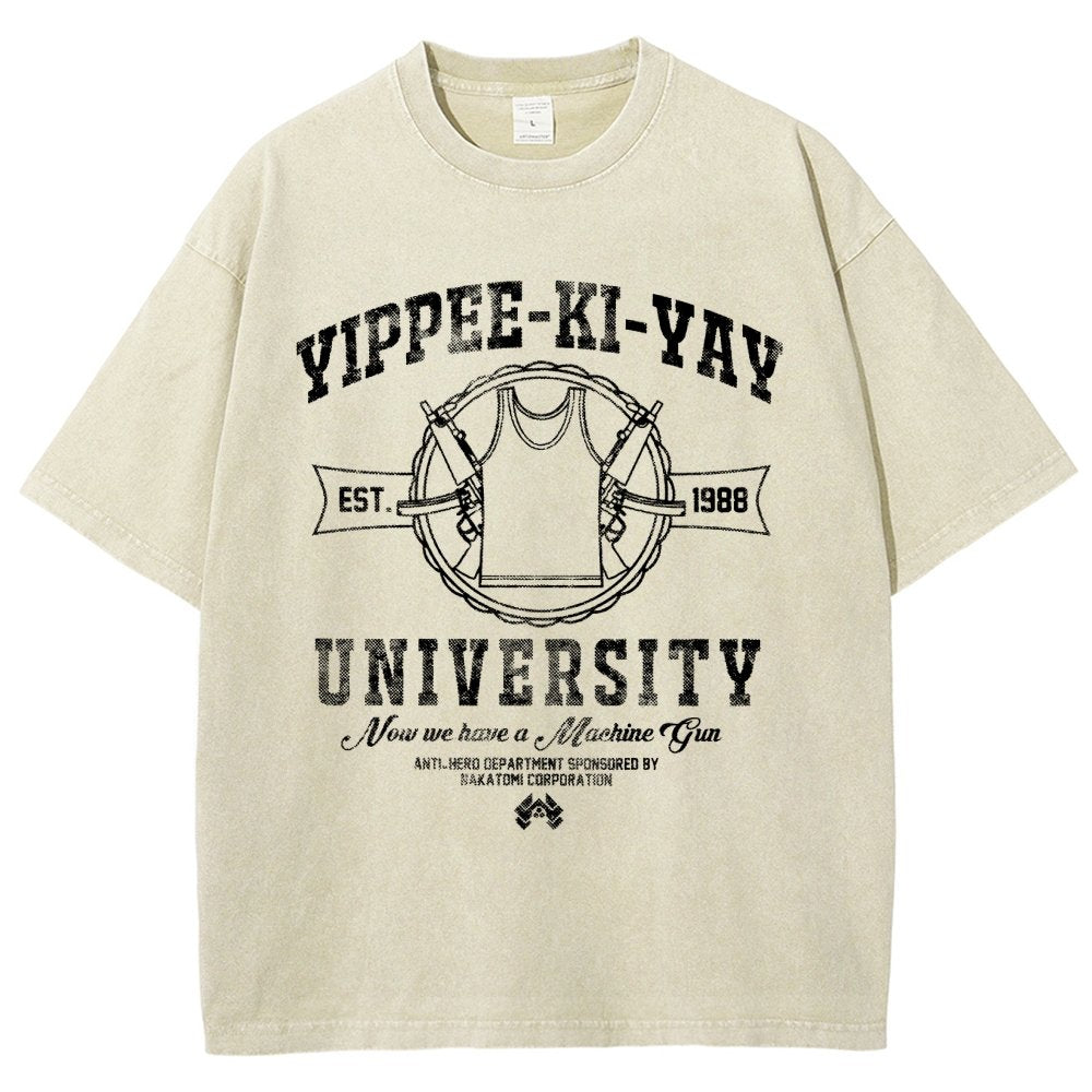 Yippee-Ki-Yay University Vintage Distressed T-shirt