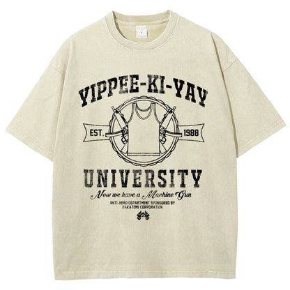 Yippee-Ki-Yay University Vintage Distressed T-shirt
