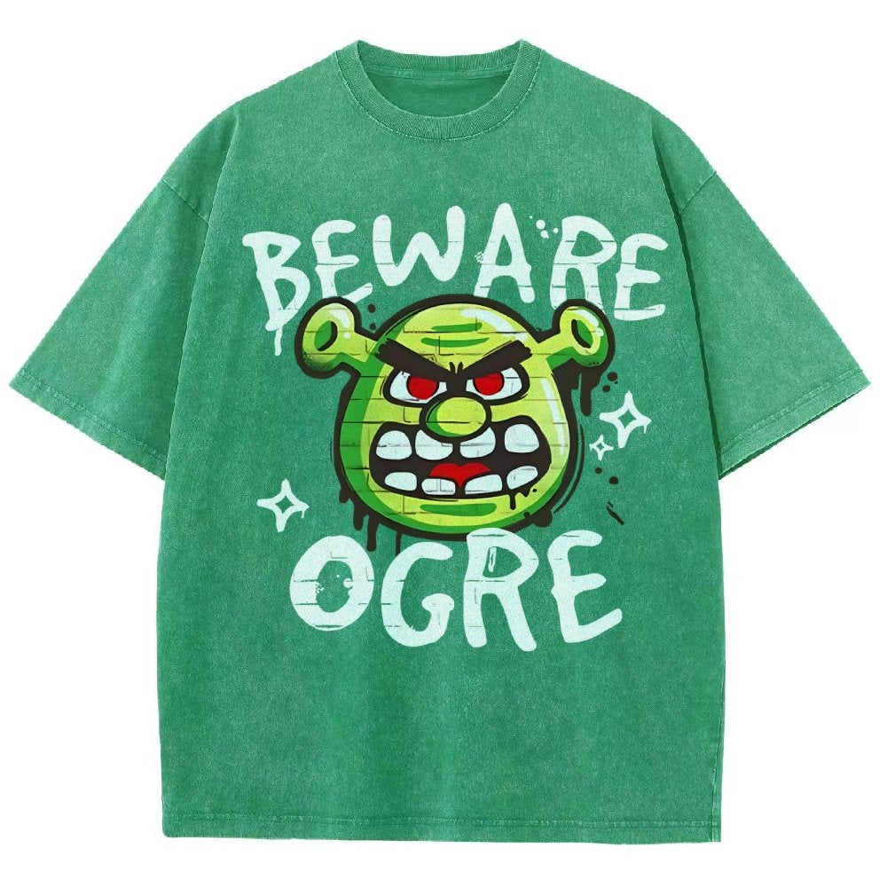 Beware Ogre Graffiti Vintage Distressed T-shirt