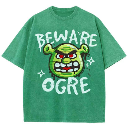 Beware Ogre Graffiti Vintage Distressed T-shirt