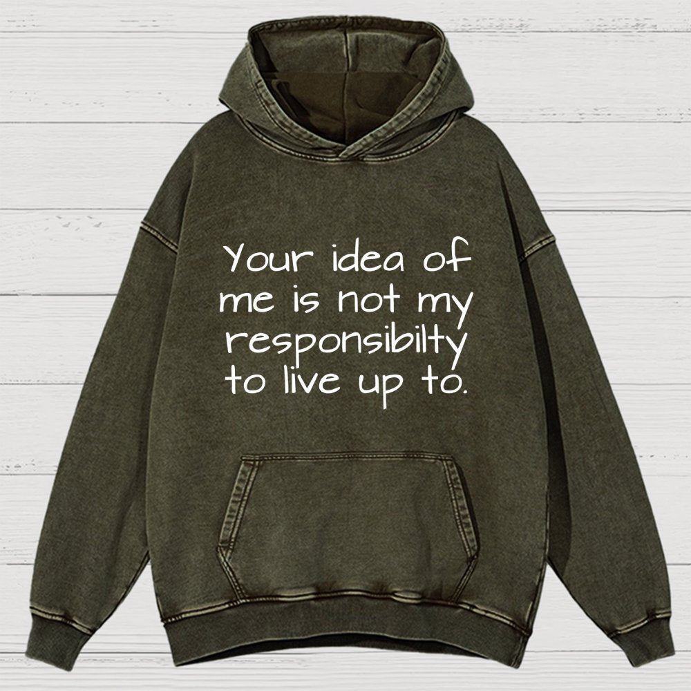Your Idea Of Me Is Not My Resposibility To Live Up To Vintage Distressed Hoodie