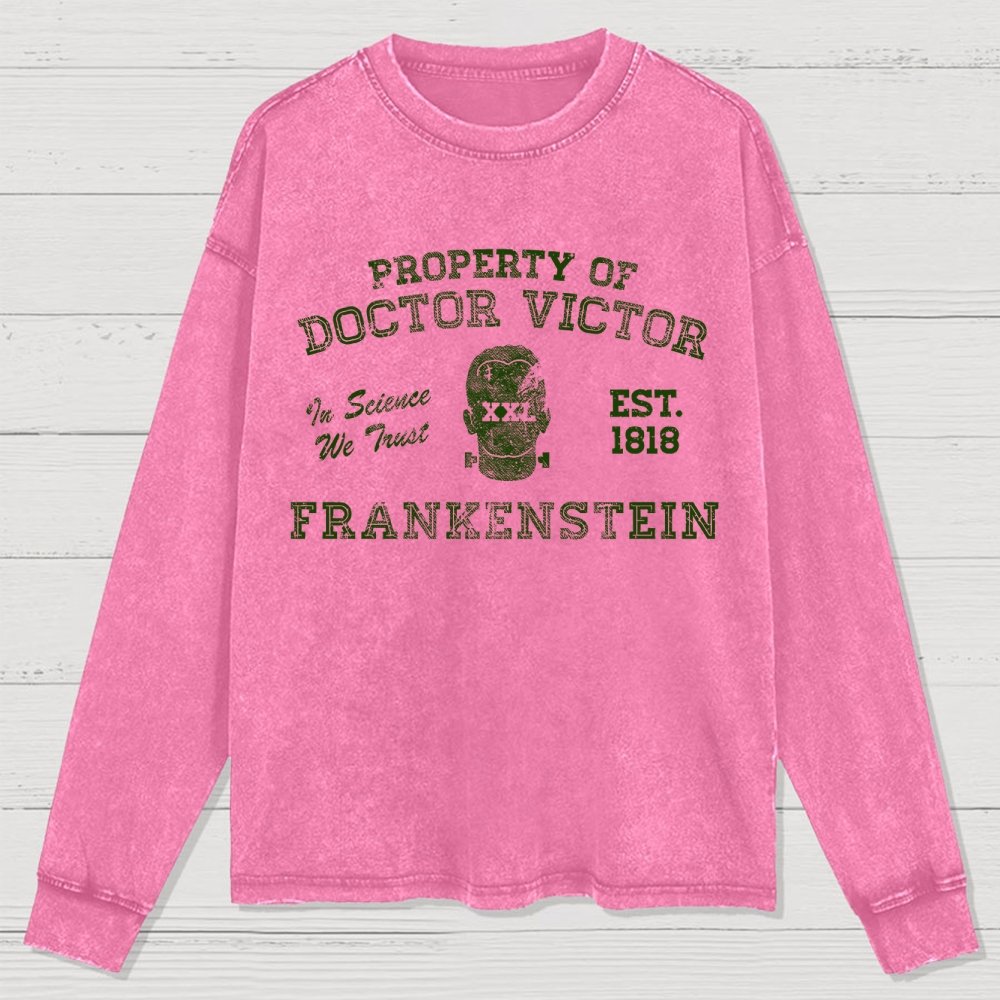 Property of Dr Frankenstein Washed Long Sleeve Tee