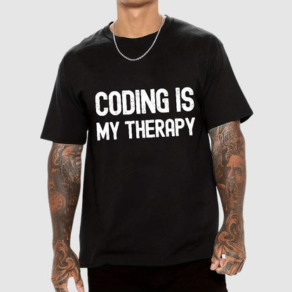 Coding Is My Therapy Geeky T-Shirt