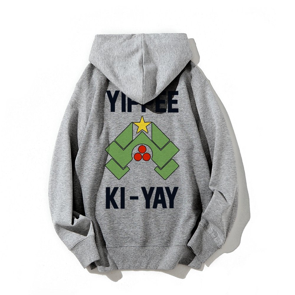 YIPPEE KI-YAY Printed Back Unisex Cotton Hoodie
