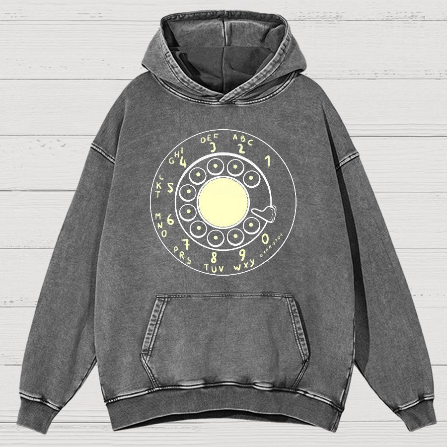 Rotary Dial Vintage Funny Nerd Vintage Distressed Hoodie