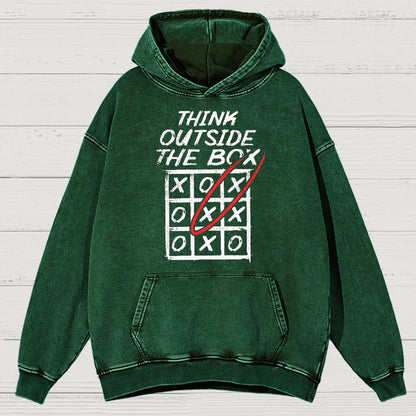 Think Outside The Box Nerd Vintage Distressed Hoodie