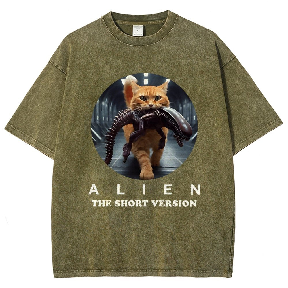 Mysterious Creature Short Version Vintage Distressed T-shirt