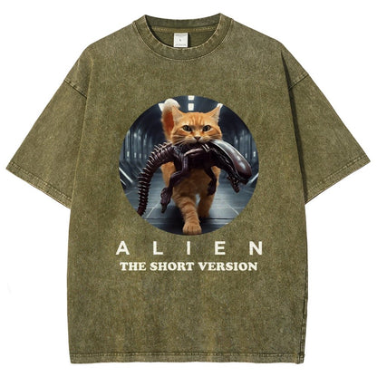 Mysterious Creature Short Version Vintage Distressed T-shirt