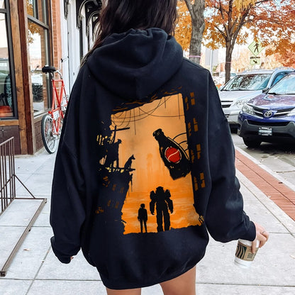 Welcome To This Land Printed Back Unisex Cotton Hoodie