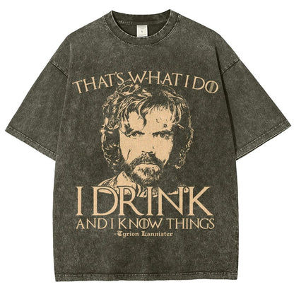 I Drink And I Know Things Vintage Distressed T-shirt