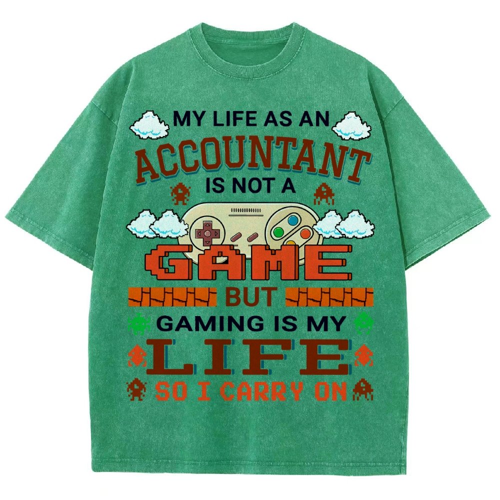 Gamer Accountant Gaming Design Quote Graphic Vintage Distressed T-shirt