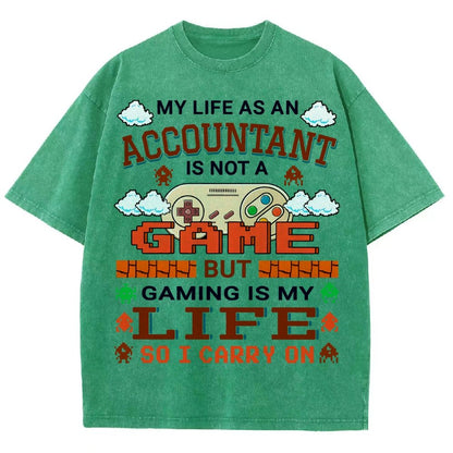Gamer Accountant Gaming Design Quote Graphic Vintage Distressed T-shirt