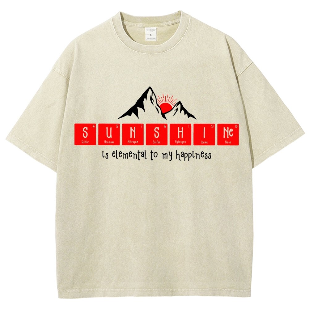 Sunshine Equals Happiness Vintage Distressed T-shirt