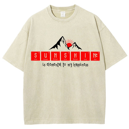 Sunshine Equals Happiness Vintage Distressed T-shirt