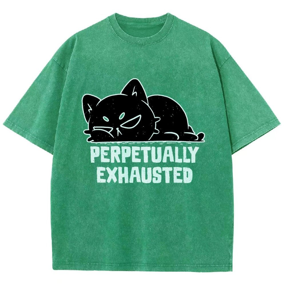 Perpetually Exhausted Cat Vintage Distressed T-shirt