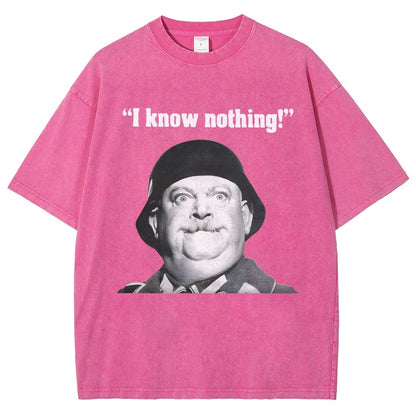 I Know Nothing Art Print Vintage Distressed T-shirt