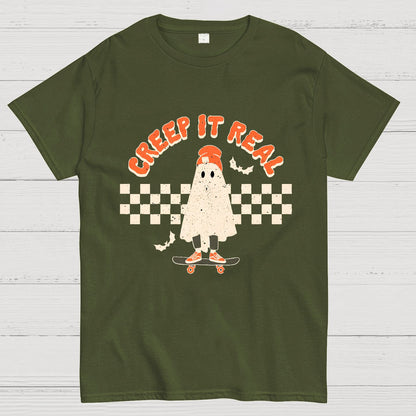 Creep it Real Vintage Ghost Halloween Geeky T-Shirt