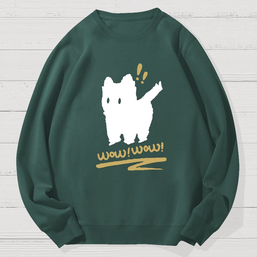Black Cat Wow！Wow！Geek Cotton Sweatshirt