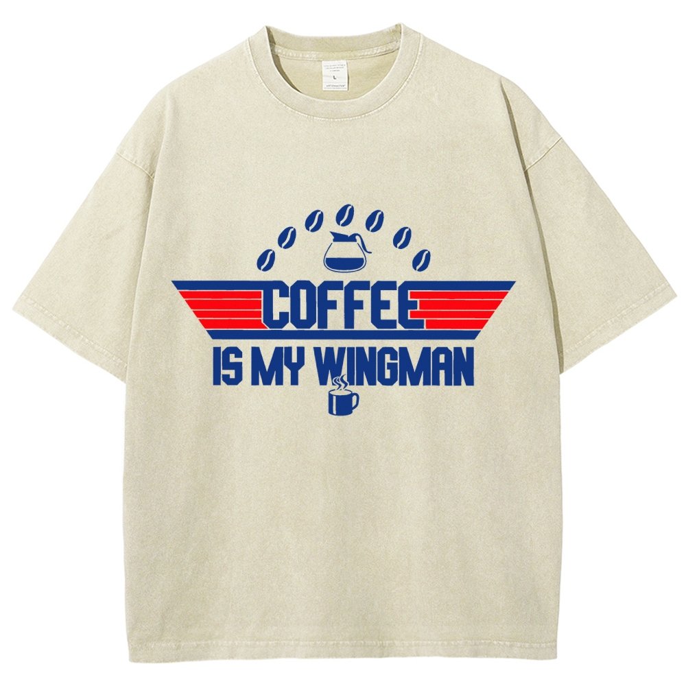 Coffee Is My Wingman Vintage Distressed T-shirt