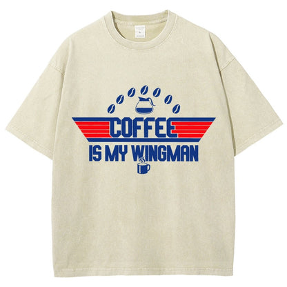Coffee Is My Wingman Vintage Distressed T-shirt