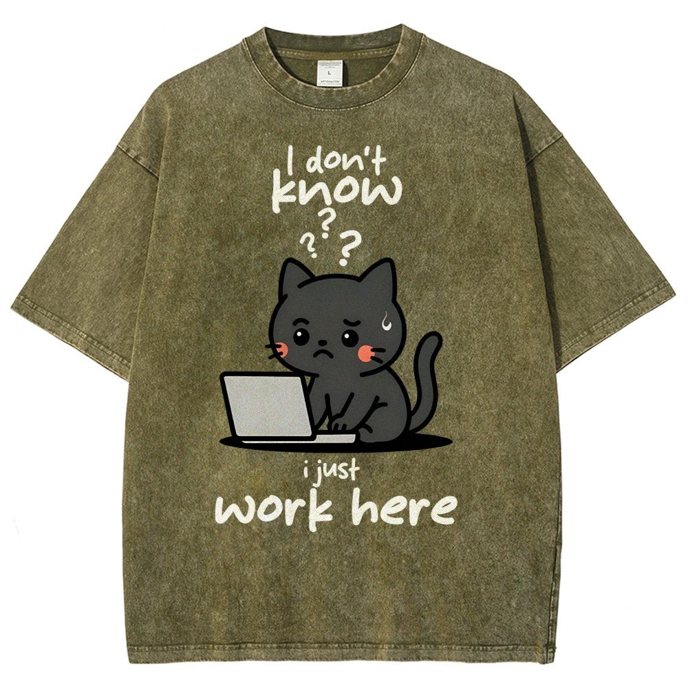 I Just Work Here Vintage Distressed T-shirt