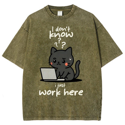 I Just Work Here Vintage Distressed T-shirt