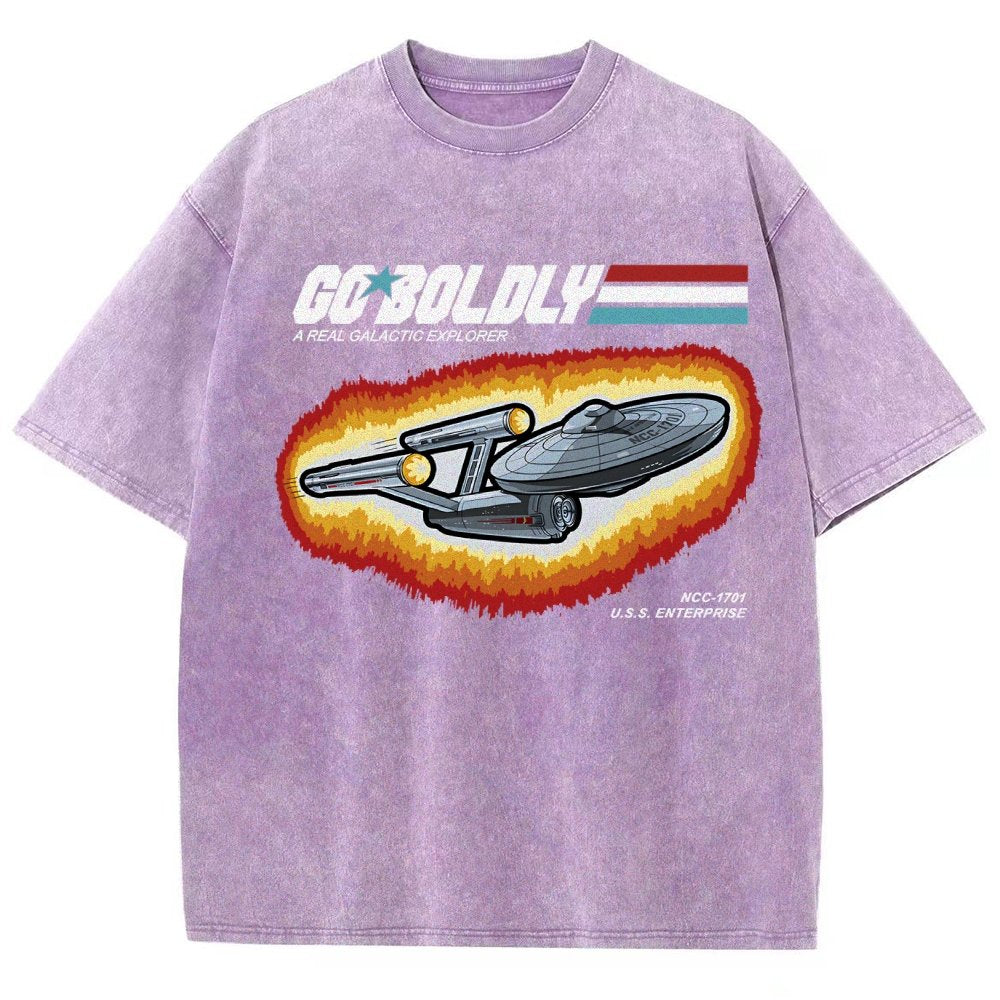 Go Boldly - A Real Cosmic Explorer Vintage Distressed T-shirt
