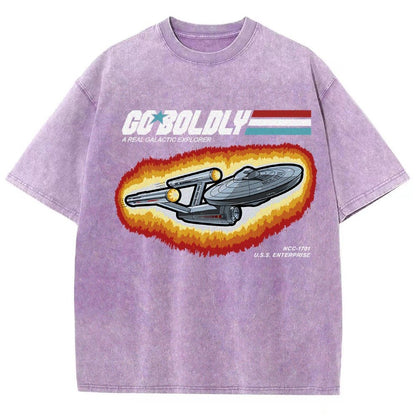 Go Boldly - A Real Cosmic Explorer Vintage Distressed T-shirt