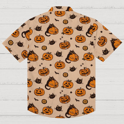 Pumpkin Black Cat Halloween Geeky Shirt