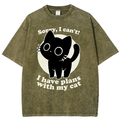 I Like Cats Not People - Cute Irony Pet Vintage Distressed T-shirt