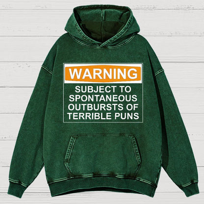 Warning - Terrible Puns!Vintage Distressed Hoodie