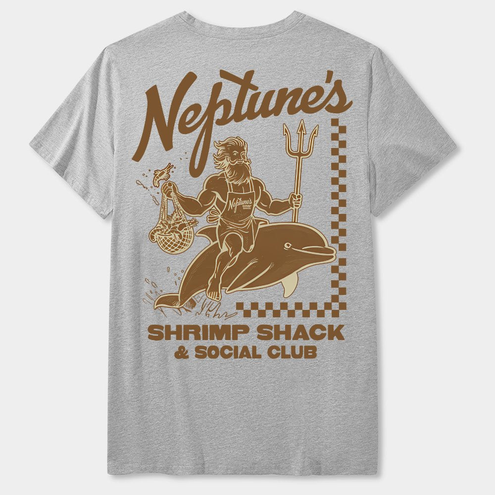 Neptune's Shrimp Shack Front And Back Printing Geek T-Shirt
