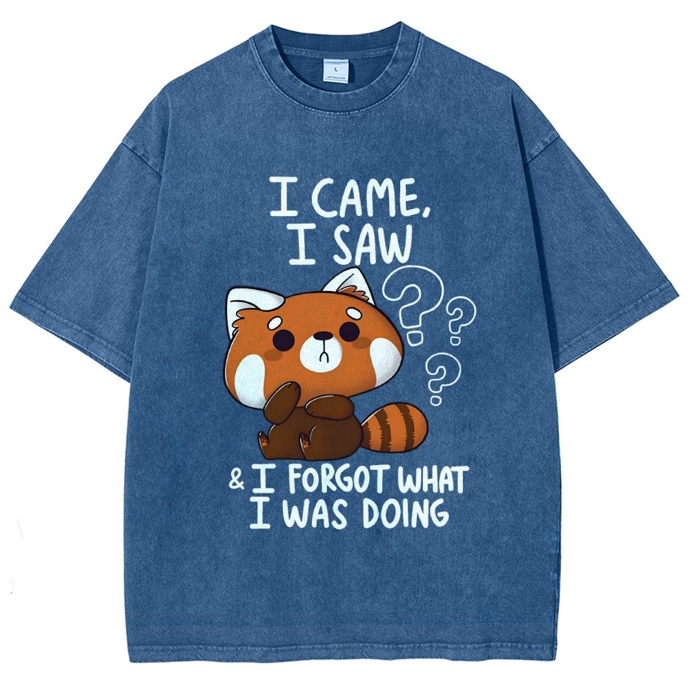 I Came I Saw I Forgot What I Was Doing Forgetful Red Panda Vintage Distressed T-shirt