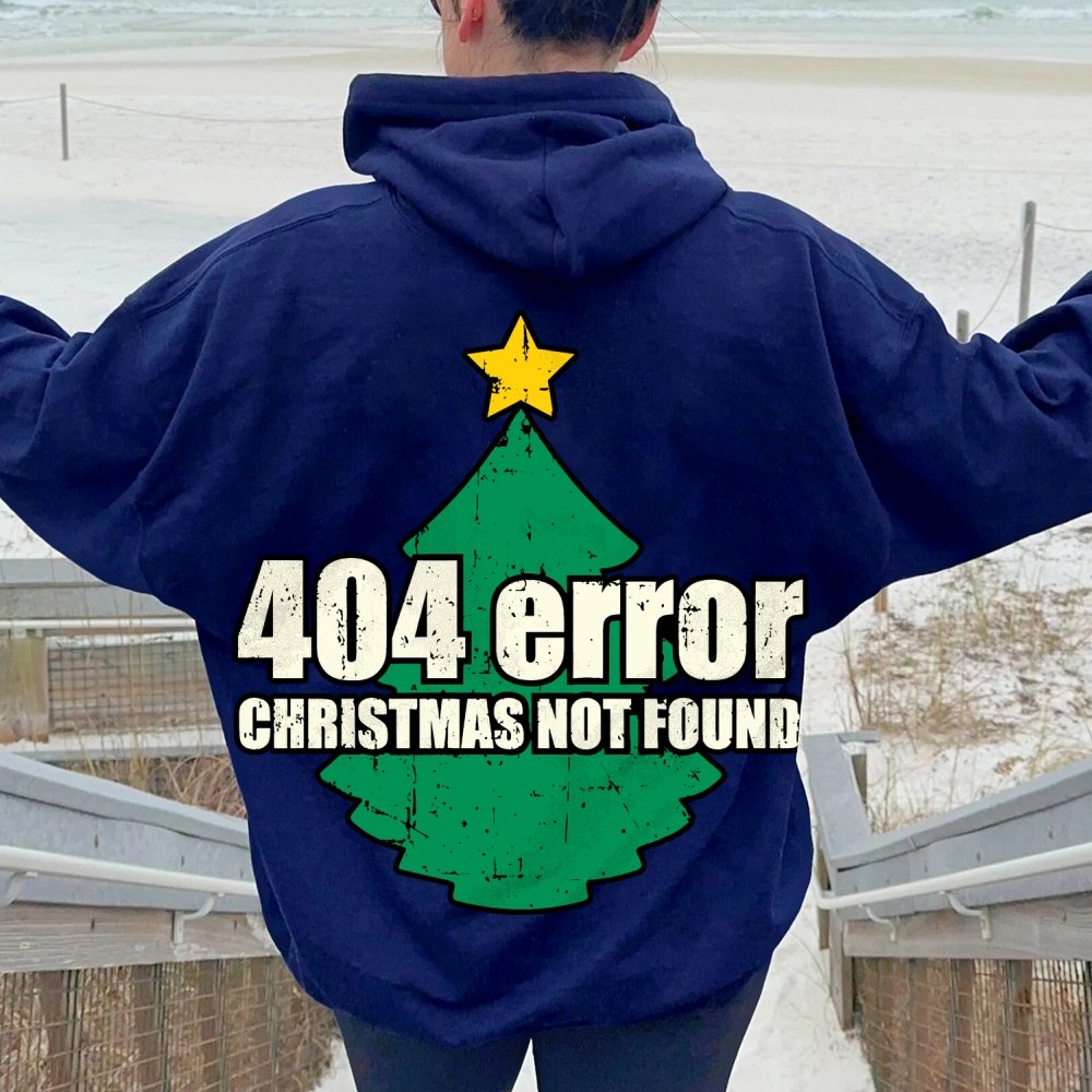 Error 404 Printed Back Cotton Hoodie